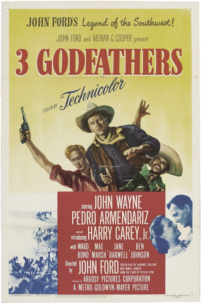 3 крестных отца (1948) постер
