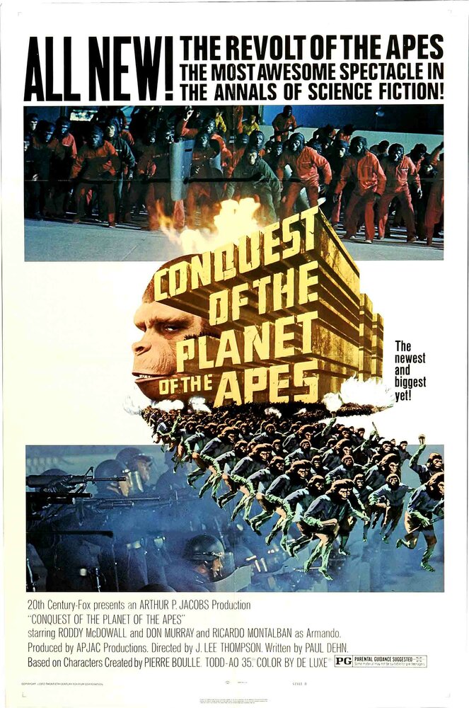 Завоевание планеты обезьян (1972) постер